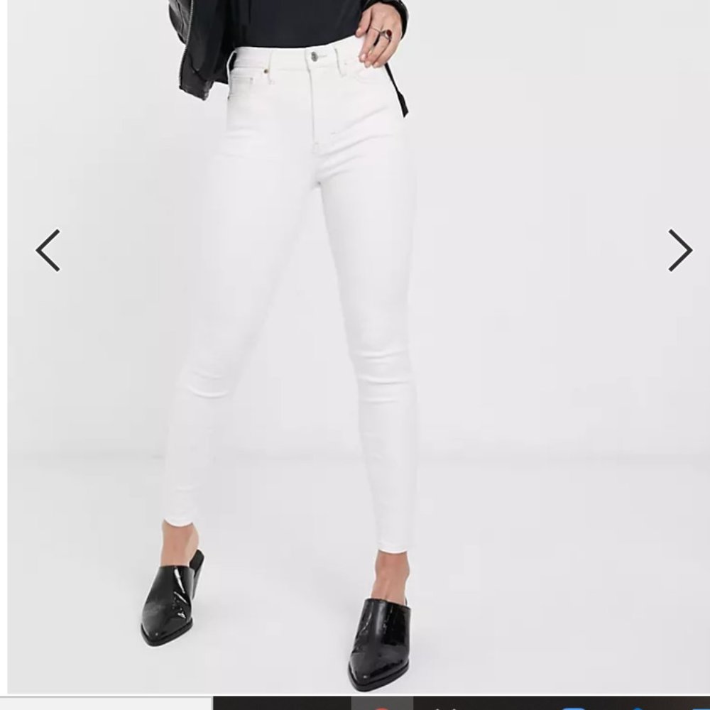 Topshop Jamie high waisted white jeans